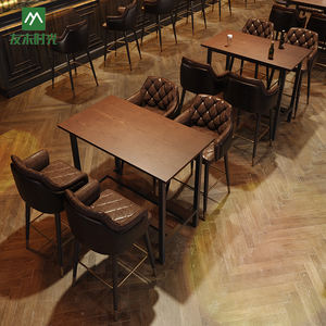 كراسي بار معدنية بتصميم عتيق لمقهى، طاولة وكراسي تجارية للمقاهي والصالات. - Product Image 2