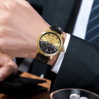 Montre de luxe pour homme OCHSTIN, étanche, mouvement mécanique automatique, bracelet en cuir véritable, boîtier en alliage, aiguilles, sport, décontractée