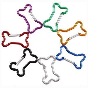 Custom Logo Dog Bone Shaped Aluminum Carabiner Metal Keychain <b>Clip</b> <b>Spring</b> Hook for Event Promotions - Product Image 3