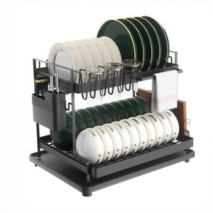 Hai Lớp Có thể tháo rời món ăn giá đa chức năng Gấp thiết kế với hệ thống thoát nước cho nhà bếp Countertop lưu trữ - Product Image 1