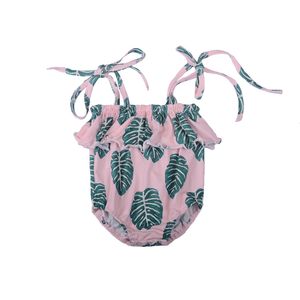 Combinaison tricotée pour bébés filles grandes tailles, motif floral hawaïen, imprimé, en coton/fibre de bambou respirante et écologique - Product Image 4