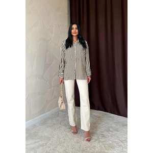 Blusas y Camisas a Rayas Color Caqui para Mujer al por Mayor, para Comodidad y Estilo - Product Image 4