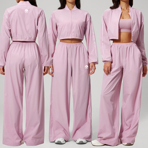 Completo Sportivo Casual <span class=keywords><strong>da</strong></span> Donna, Abbigliamento per Yoga e <span class=keywords><strong>Fitness</strong></span>, Giacca e <span class=keywords><strong>Pantaloni</strong></span> per Attività all'Aperto, Set <span class=keywords><strong>da</strong></span> 2 Pezzi - Product Image 1