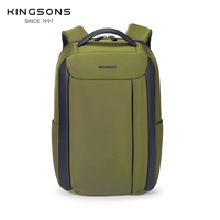 Tas Ransel Laptop Kingsons 20.5L 1000D Polyester PU Tahan Lama, Muat Notebook 15.6 Inch, untuk Bisnis, Kantor, dan Perjalanan