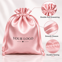 Pochette élégante en satin écologique avec cordon de serrage, emballage anti-poussière en soie douce pour perruques, extensions et outils capillaires