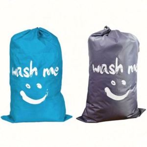 ถุงผ้าซักผ้าแบบมีเชือกผูก ผลิตจากไนลอนและโพลีเอสเตอร์ พิมพ์โลโก้ตามสั่ง ขนาดใหญ่ ขายส่ง เป็นมิตรกับสิ่งแวดล้อม พกพาสะดวก ซักได้ - Product Image 2