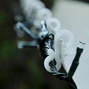 Açık beyaz oluk Hooks klipler noel Icicle peri ışıkları Led