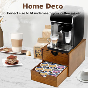 Organizador de Cápsulas de Café de Madera para Cocina u Oficina, con Capacidad para 30 Cápsulas, Caja de Almacenamiento de 2 Niveles con Cajón - Product Image 6