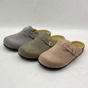 Unisex Mules Clogs Soft Cork Foot Bed Arch Support Breathable Leather Upper <strong>Slip</strong> <strong>on</strong> Casual Footwear - Product Image 6