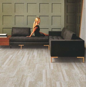 Nhà Máy Bán buôn 50*50 cm Nylon PVC màu xám sọc hành lang Thảm gạch trong kho sử dụng thương mại Modular văn phòng khách sạn gạch thảm - Product Image 5