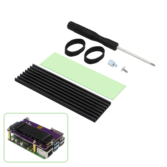 M.2 SSD Heatsink Aluminum Radiator Solid State Drives Cooler Silicone Thermal Pad for NVME NGFF M2 2280 PCI-E SSD Raspberry Pi 5