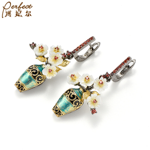 Boucles d'oreilles en argent pour femme, bijoux naturels pour <span class=keywords><strong>costume</strong></span>, vintage, tendance, nouvelle collection - Product Image 3
