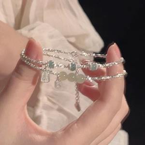 Bracelet en argent cassé irrégulier CLB2-DZ femmes quelques nouveaux <span class=keywords><strong>Ping</strong></span> an Fortune petite foule Design Senior Sense Light Luxury - Product Image 3