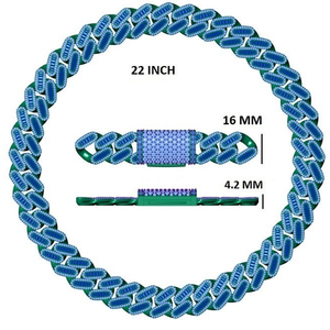 Cadena Cubana Hip Hop de 16 mm con Diamantes de Imitación, Collar de Plata S925 de Lujo para Hombre, Regalo de Boda - Product Image 6