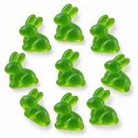 Bonbons gélifiés Lapin de Pâques Halal, saveurs fruitées variées, doux, en vrac, vente en gros, personnalisables, OEM, ODM, fabricant
