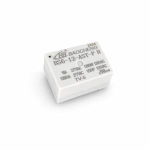 Relé de Potencia BAOCHENG BS6 12 <span class=keywords><strong>AST</strong></span> P H de 4 Pines Normalmente Abierto para PCB, Bobina de 16A 12VDC, Certificado TV5, Carcasa Ignífuga Blanca - Product Image 1