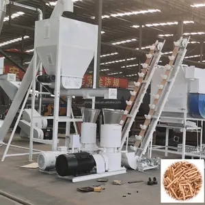 Automatic 1-2 TPH CE 800-1000kg/h Biomass Spruce Pellet Mill Line Wood Pellet Mil Wood Pelle Making Machinery Price for Sale