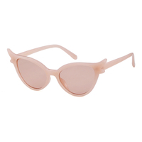 Lunettes de soleil ovales œil de chat tendance STY92136YD pour femmes et hommes, monture rose décorée de cornes, protection UV400, idéales pour festivals et soirées