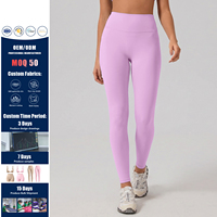 Legging femme taille haute uni avec logo personnalisé, pantalon de yoga pleine longueur, respirant, écologique, séchage rapide, extensible, grandes tailles