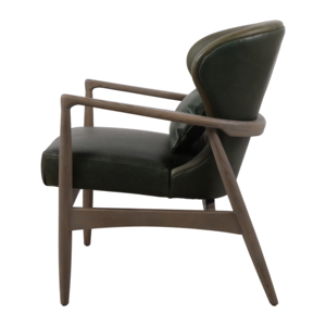 Poltrona Moderna in Pelle e Legno per Soggiorno, Camera da Letto, Ufficio, Sedia Lounge - Product Image 5