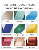 Boîte d'Emballage Cadeau de Noël Personnalisée, Ruban Décoratif Couleurs Satinées avec Logos Imprimés, en Soie, Polyester et Organza