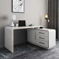 Bureau de luxe léger et moderne, intégré à une bibliothèque, 1,2 m, avec bibliothèque à 2/3 portes, idéal pour le bureau à domicile ou la salle d'étude - Vente chaude