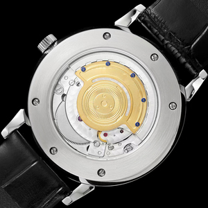 Reloj Mecánico para Hombre 2026 Elite Luminoso, Automático, Resistente al Agua, con Cristal de Zafiro, Caja Minimalista de Acero Inoxidable, Esfera Negra y Correa de Cuero Negra - Product Image 3