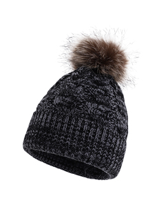 Chapeau unisexe en tricot 100% acrylique pour garçons et filles, avec <span class=keywords><strong>pompon</strong></span>, doux au toucher, chaud, chapeau de voyage, tissu commun, motif uni/à carreaux - Product Image 2