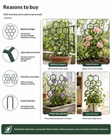 D6069 Rak Penyangga Tanaman Plastik Indoor Outdoor Berbentuk Sarang Lebah untuk Tanaman Merambat dalam Pot