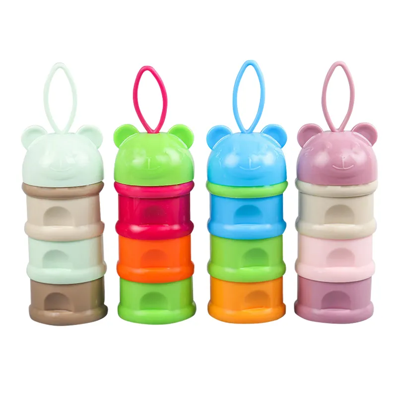 Kleurrijke Baby 3-Layer Melk Poeder Doos Melk Container Met 3 Kleine Dozen