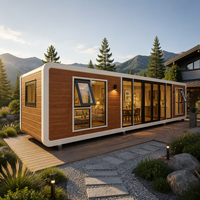 Villa mobile de luxe de 40 pieds en bois grainé, capsule spatiale, hôtel de villégiature, maison préfabriquée, mini-maison