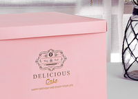 Conception personnalisée Boîte D'emballage De Gâteau de 8 pouces 10 pouces mariage anniversaire rose boîte d'emballage de gâteau