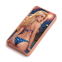 En gros, lingot de cuivre pur 999 de 1 once, coloré, motif femme en bikini coquette, souvenir de collection