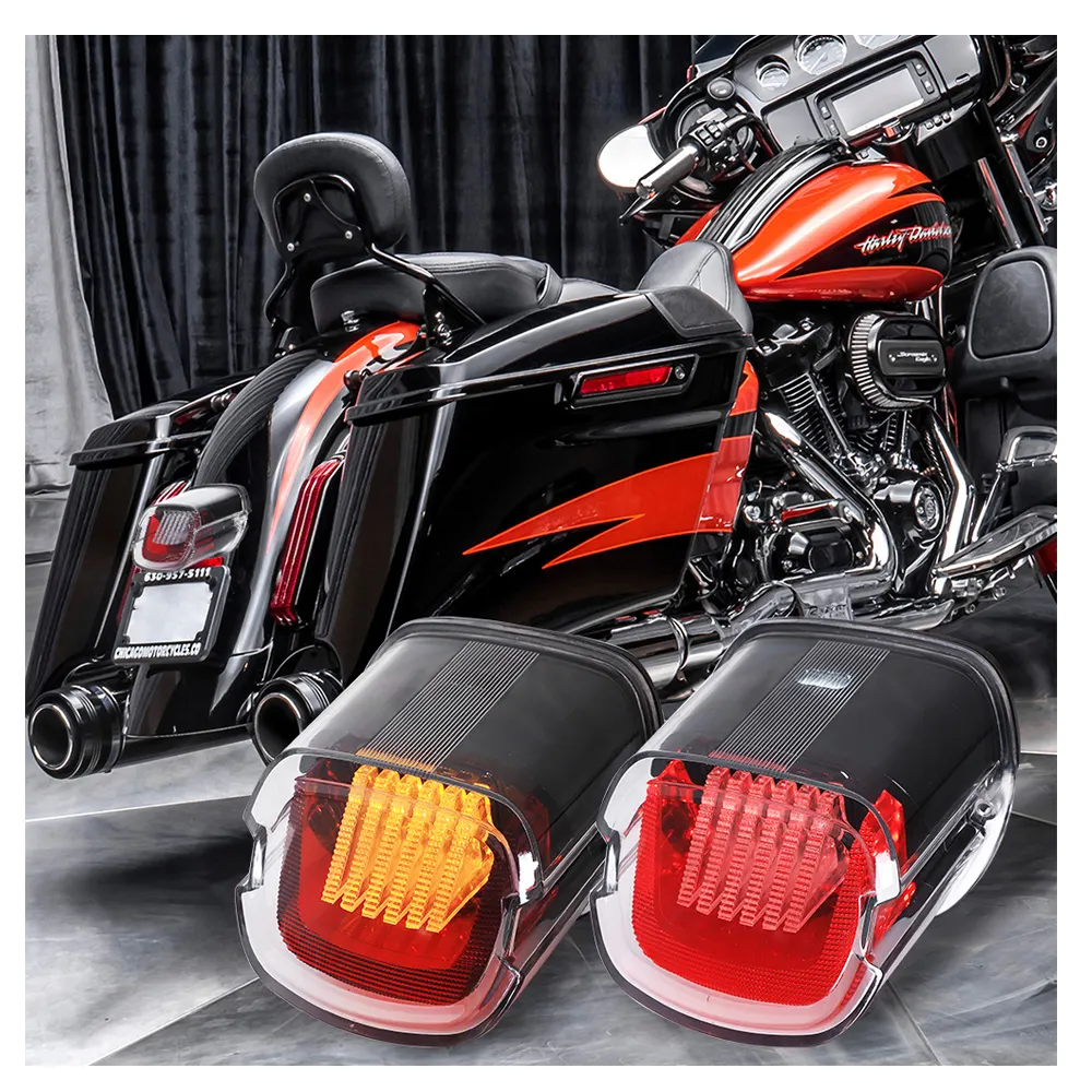 Harga Grosir Hover Belakang untuk Harley Davidsons 9-16V Ekor Lampu Lampu Led Sepeda Motor dengan Jelas Asap Warna