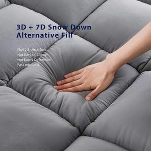 Sur-matelas rafraîchissant Super Queen Size Extra Thick Plush Bed Topper Alternative Overfilled Soft Mattress Pad pour les maux de dos - Product Image 2