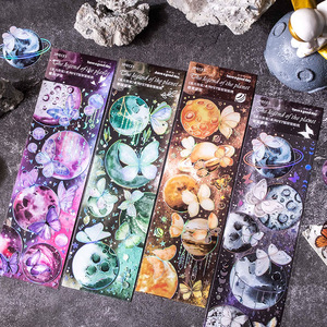 2 pezzi/pacco adesivi per animali domestici Star and Moon Legend Series Fantasy Moon Phase e Butterfly adesivi in materiale fai da te 4 modelli - Product Image 3