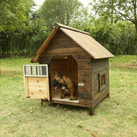 Abri de luxe moderne toutes saisons pour grands chiens, chenil extérieur en bois imperméable avec fermeture à bouton, design robuste pour animaux, maison pour chien, cage OEM