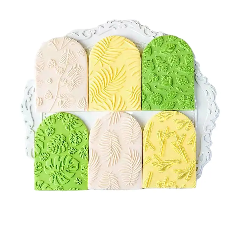 Saffraan Acryl Cookie Embosser Hoge Kwaliteit Taart Decoratie Gereedschappen Fondant Blad Palm Bloem Bladeren Plastic Cutter