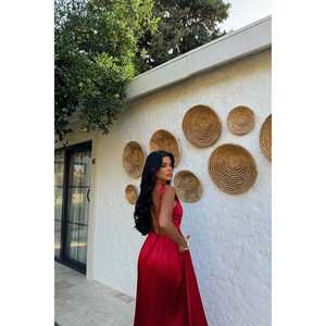 Vestido de Noche Rojo Anais sin Espalda, Estilo Baile de Gala, con Lentejuelas, Cintura Imperio, Largo hasta el Suelo, para Madre de la Novia, Estilo Fiesta - Product Image 2