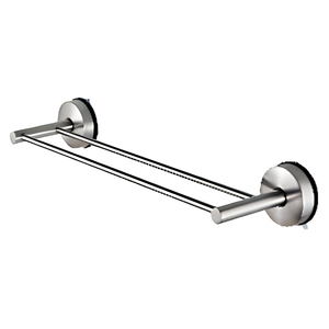 8-Piece 304 Stainless Steel <strong>Suction</strong> Cup <strong>Bathroom</strong> Set: Towel Bar, Rack, Ring, <strong>Hooks</strong>, Paper Holder - Brushed, No Drilling - Product Image 2