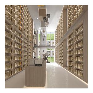 Lujo nogal PVC modelo inteligente de madera abierto arco giratorio de madera biblioteca de pared estantería gabinete - Product Image 1