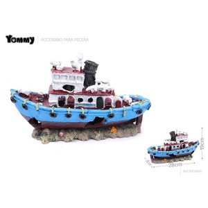 Bateau en résine pour décoration d'aquarium, élément aquatique élégant pour la maison ou le bureau - Product Image 4