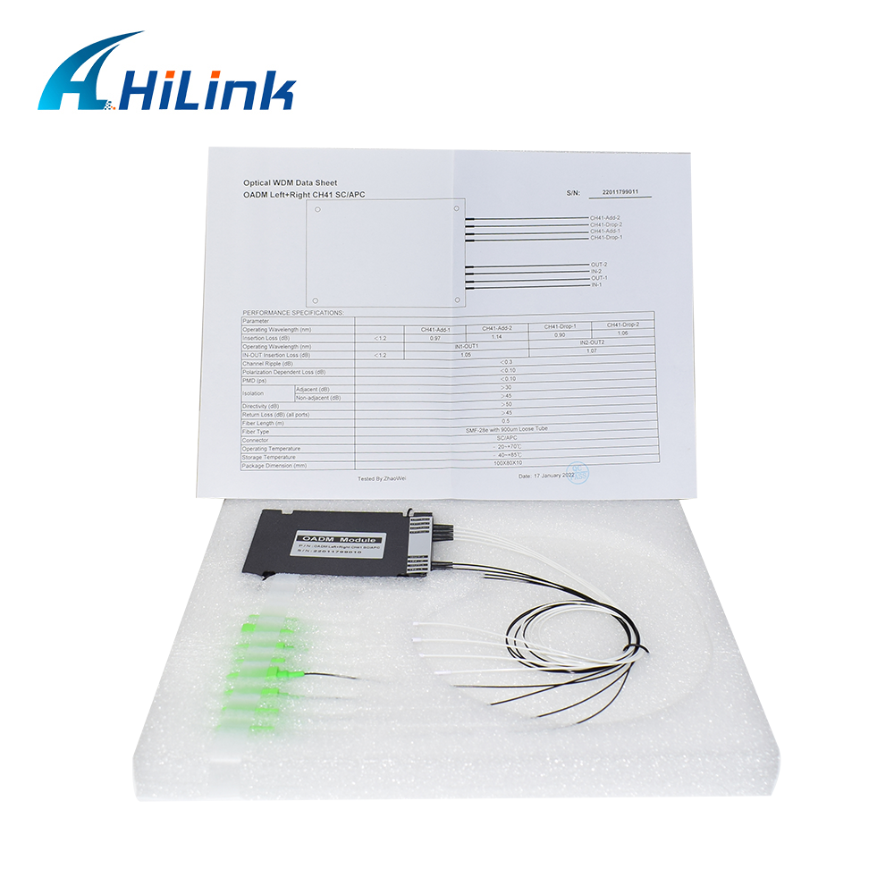 Optical Module Dual Fiber 2CH Optical DWDM OADM Equipment East And West ABS Type With SC APC Connector