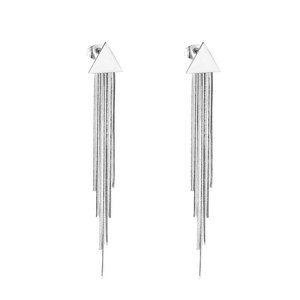 Fashion Wholesale <b>Fine</b> 14k 18k Gold Plated 316L Stainless Steel Tassel Drop Dangle Gold <b>Earrings</b> for Women - Product Image 6