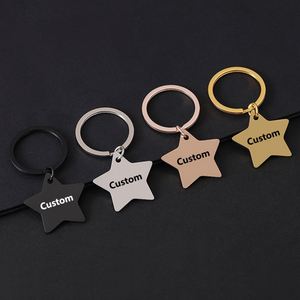 Llavero de Acero Inoxidable con Diseño de Estrella a Bajo Precio, Compatible con Marcado Láser - Product Image 1