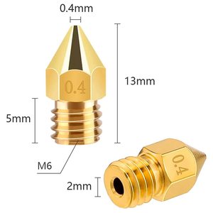Buse d'imprimante 3D Creality, 0.4mm, en laiton, 5 pièces, pour la série Ender 3 - Product Image 5