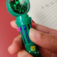 2023 RSVRA Kawaii Natal 10-in-1 Pulpen Multi-Warna Kreatif Silikon Plastik Lebar Tulisan 0.5 Mm Kartun Populer