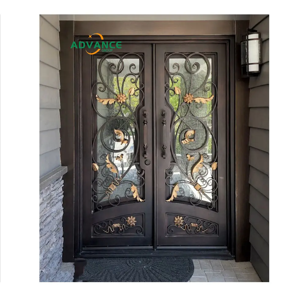 Exterior main entry door security exterior custom villa wrought iron doors