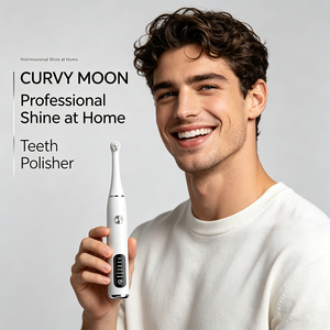CURVY MOON <span class=keywords><strong>Appareil</strong></span> de soin buccal électrique <span class=keywords><strong>pour</strong></span> adultes, polisseur <span class=keywords><strong>dentaire</strong></span> ultrasonique, blanchiment des dents à domicile, éliminateur de taches - Product Image 1