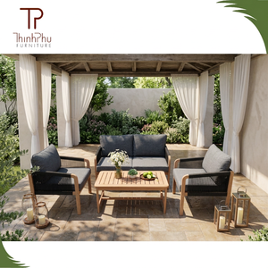 Contemporary Acacia <b>Wood</b> Sofa Set (4pcs) Foldable Eco-friendly Outdoor <b>Garden</b> Villa Hotel Furniture Teak <b>Wood</b> <b>Frame</b> Wholesale - Product Image 4